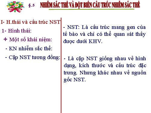 Bài 5. Nhiễm sắc thể và đột biến cấu trúc nhiễm sắc thể