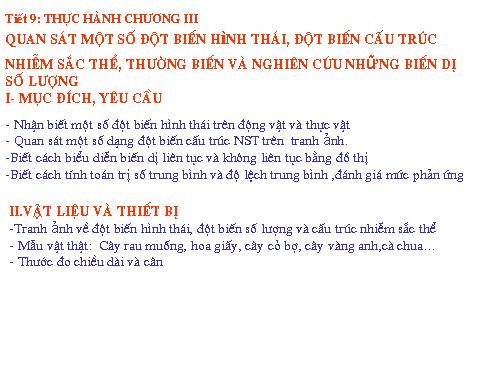 Bài 7. Thực hành: Quan sát các dạng đột biến số lượng nhiễm sắc thể trên tiêu bản cố định và trên tiêu bản tạm thời