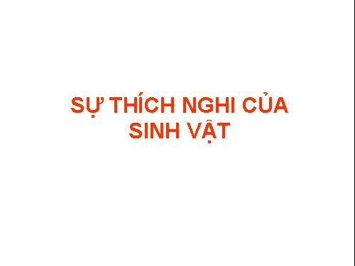 Bài 27. Quá trình hình thành quần thể thích nghi