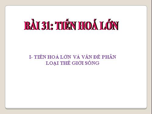 Bài 31. Tiến hoá lớn