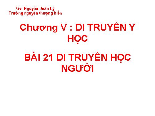 Bài 21. Di truyền y học