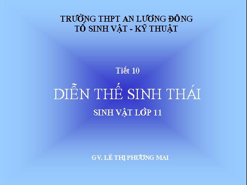 Bài 41. Diễn thế sinh thái