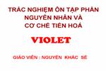 TRẮC NGHIỆM ÔN TẬP PHẦN TIẾN HOÁ