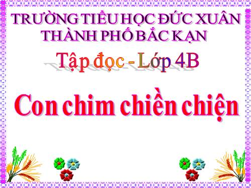 Tuần 33. Con chim chiền chiện