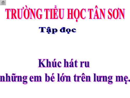 Tuần 23. Khúc hát ru những em bé lớn trên lưng mẹ