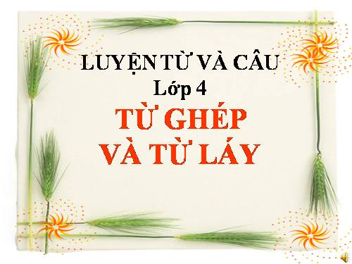 Luyện từ và câu 4. Tuần 4. Từ ghép và từ láy