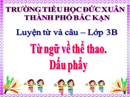 Tuần 29. MRVT: Thể thao. Dấu phẩy