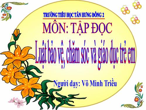 Tuần 33. Luật Bảo vệ, chăm sóc và giáo dục trẻ em