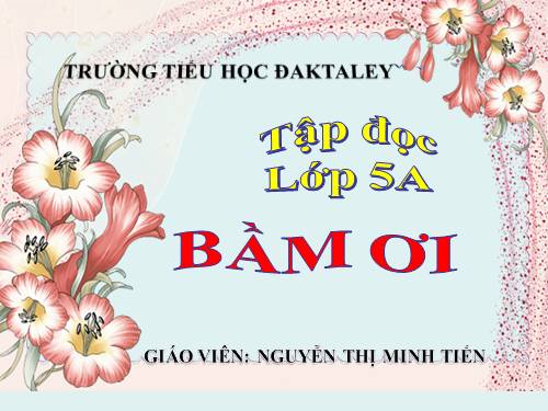 Tuần 31. Bầm ơi