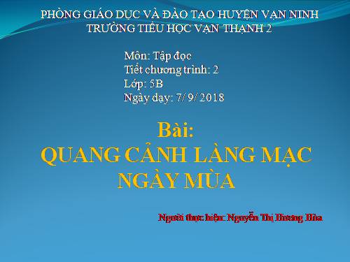 Tuần 1. Quang cảnh làng mạc ngày mùa