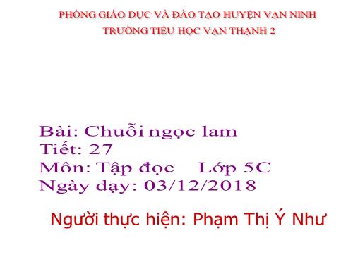 Tuần 14. Chuỗi ngọc lam