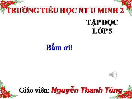 Tuần 31. Bầm ơi