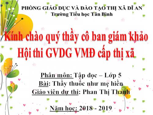 Tuần 16. Thầy thuốc như mẹ hiền