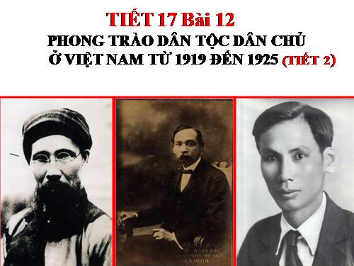 Bài 12. Phong trào dân tộc dân chủ ở Việt Nam từ năm 1919 đến năm 1925