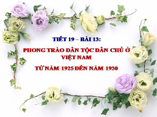 Bài 13. Phong trào dân tộc dân chủ ở Việt Nam từ năm 1925 đến năm 1930