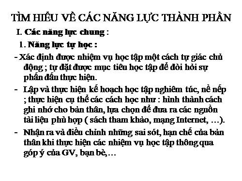 Các năng lực thành phần trong vật lý