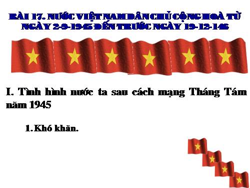 Bài 17. Nước Việt Nam Dân chủ Cộng hoà từ sau ngày 2-9-1945 đến trước ngày 19-12-1946