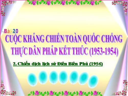 Bài 20. Cuộc kháng chiến toàn quốc chống thực dân Pháp kết thúc (1953 - 1954)