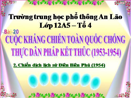 Bài 20. Cuộc kháng chiến toàn quốc chống thực dân Pháp kết thúc (1953 - 1954)