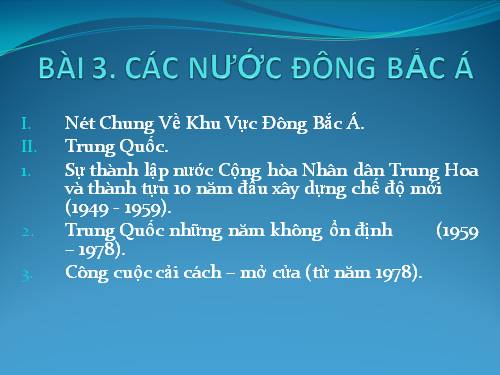 Bài 3. Các nước Đông Bắc Á