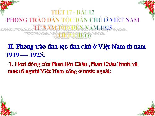 Bài 12. Phong trào dân tộc dân chủ ở Việt Nam từ năm 1919 đến năm 1925