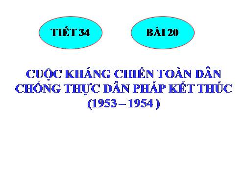 Bài 20. Cuộc kháng chiến toàn quốc chống thực dân Pháp kết thúc (1953 - 1954)