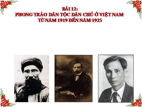 Bài 12. Phong trào dân tộc dân chủ ở Việt Nam từ năm 1919 đến năm 1925