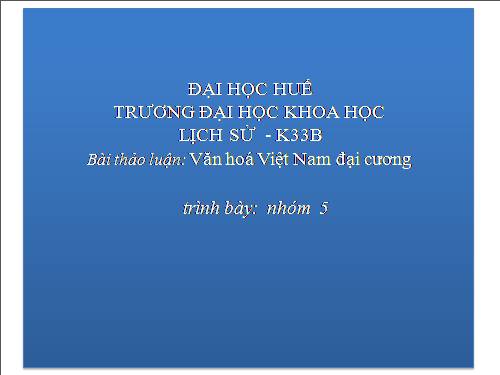 Văn hóa Việt Nam đại cương