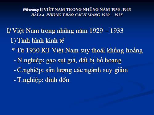 Bài 14. Phong trào cách mạng 1930 - 1935