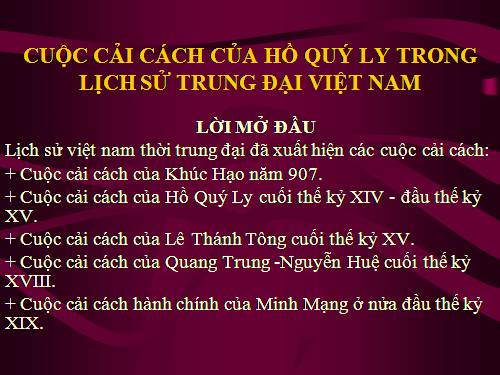 Cải cách Hồ Quý Ly