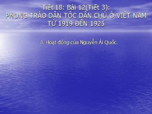 Bài 12. Phong trào dân tộc dân chủ ở Việt Nam từ năm 1919 đến năm 1925