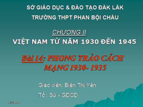 Bài 14. Phong trào cách mạng 1930 - 1935