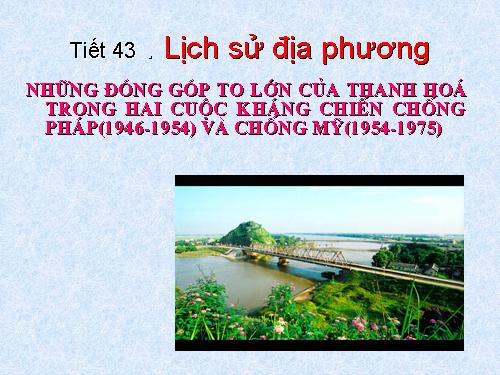 Lịch sử địa phương: Thanh Hóa