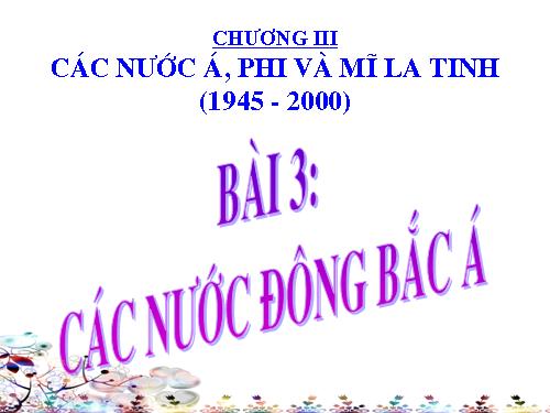 Bài 3. Các nước Đông Bắc Á