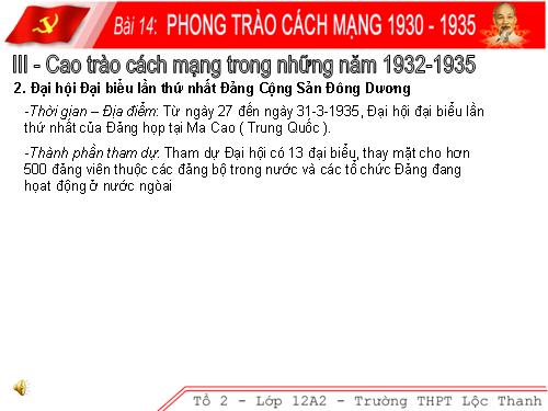 Bài 14. Phong trào cách mạng 1930 - 1935