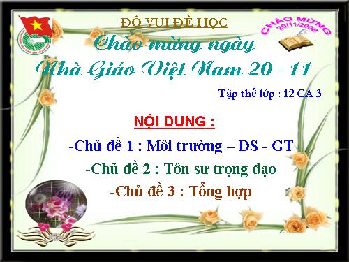 Đố vui học tập chào mừng ngày 20-11