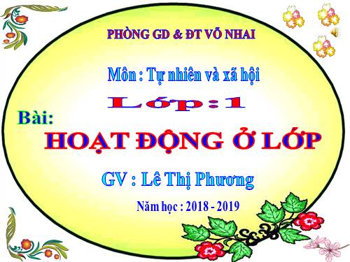 Bài 16. Hoạt động ở lớp