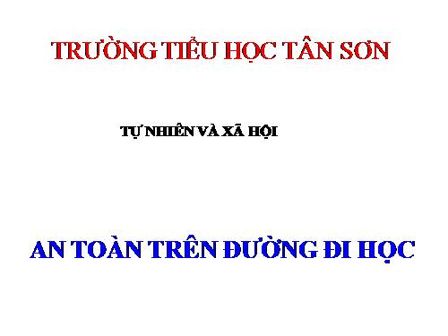 Bài 20. An toàn trên đường đi học