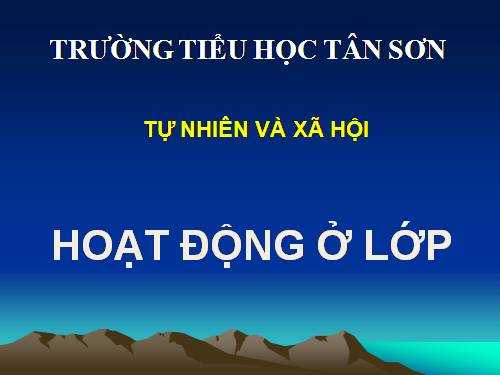 Bài 16. Hoạt động ở lớp