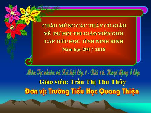 Bài 16. Hoạt động ở lớp