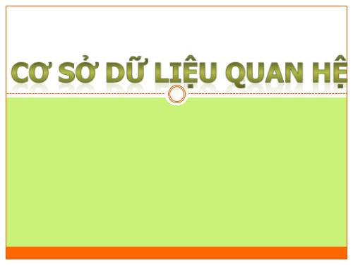 Bài 10. Cơ sở dữ liệu quan hệ