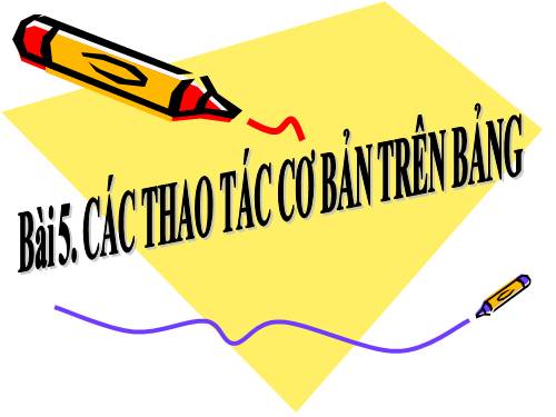 Bài 5. Các thao tác cơ bản trên bảng