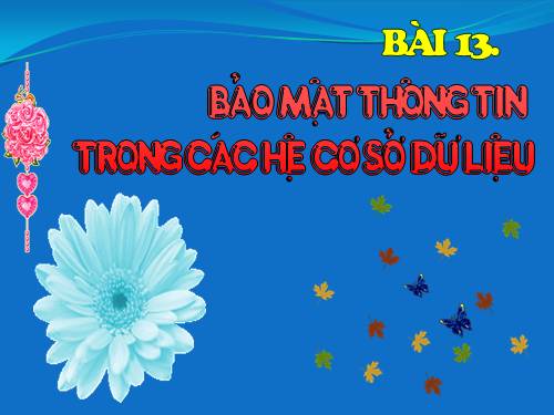 Bài 13. Bảo mật thông tin trong các hệ cơ sở dữ liệu