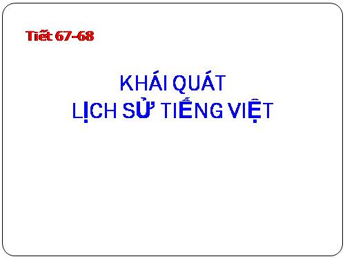 Tuần 21. Khái quát lịch sử Tiếng Việt