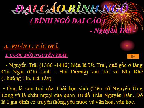 Tuần 19. Đại cáo bình Ngô (Bình Ngô đại cáo)