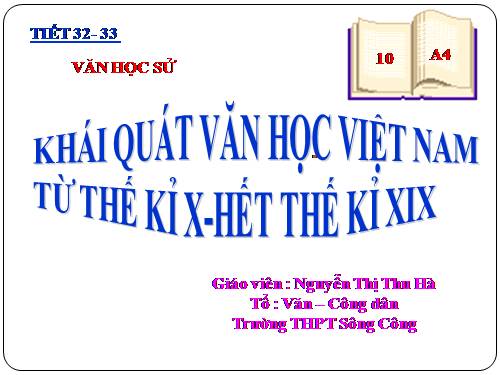 Tuần 12. Khái quát văn học Việt Nam từ thế kỉ X đến hết thế kỉ XIX