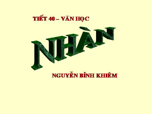 Tuần 14. Nhàn