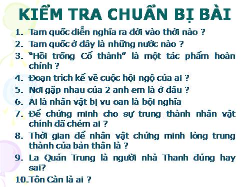 Tuần 26. Hồi trống cổ Thành