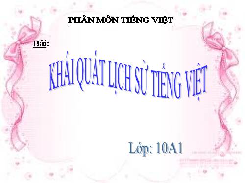 Tuần 21. Khái quát lịch sử Tiếng Việt