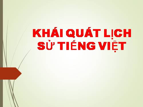 Tuần 21. Khái quát lịch sử Tiếng Việt